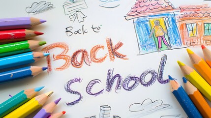 Back to School Artwork with Colorful Pencils