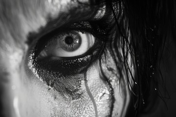Fototapeta premium Close-up of person's eye with makeup