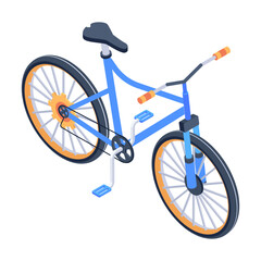 Fototapeta premium Get your hands on touring cycle isometric icon