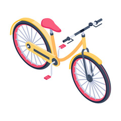 Modern isometric icon of cycle ride 

