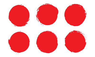 Round brush paint strokes. Paintbrush line border frames. Watercolor swirl lines. Japanese enso symbols. eps 10