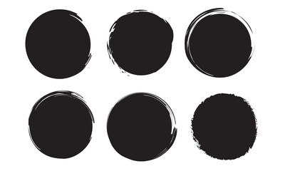 set of black grunge stamp circles, round shape stamp. vector illustrator.eps10