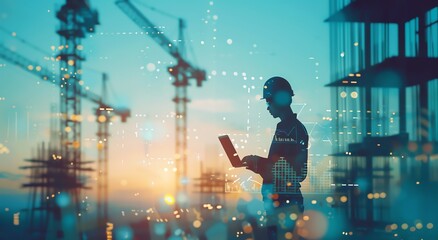 Digital Construction The Future of Building Digital Blueprint Building Technology Smart Innovation Blueprint