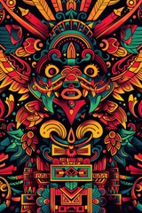 Bird on colorful pattern