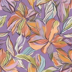 Opulent Hibiscus Floral Design for Wallpaper and Textiles
