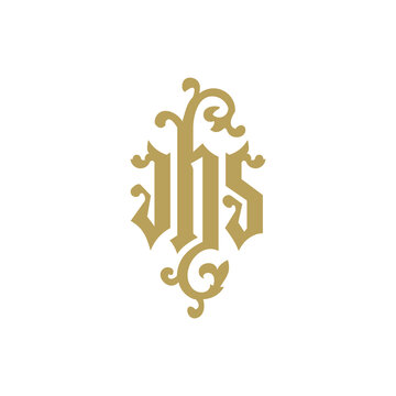IHS monogram logo, design vector symbol of the god jesus christ.