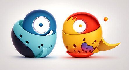 An abstract illustration of emotional harmony with balanced shapes and complementary colors. Emphasize the equilibrium between different emotions.

