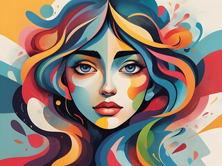 An abstract illustration of emotional expression. Use dynamic shapes and varied colors to convey different emotions and their intensity.

