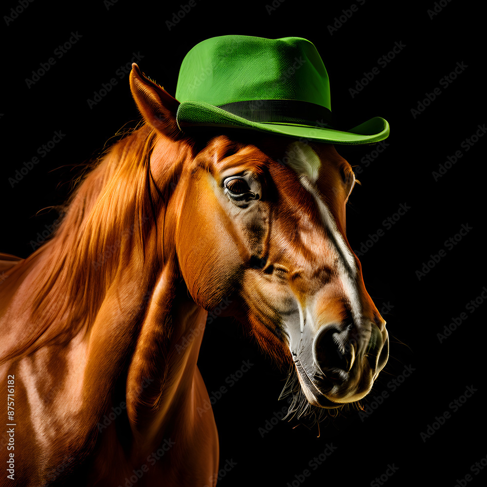 Poster horse in a hat