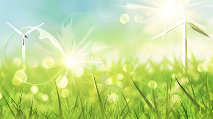 Obraz premium Clean energy shift and choosing green power, vector image