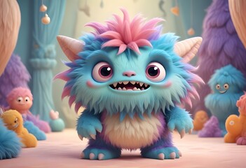 Obraz premium kawaii cute monster