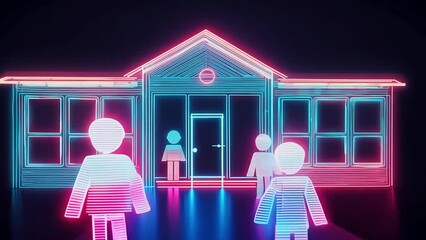 School Building Illustration Generative AI - Powered by Adobe