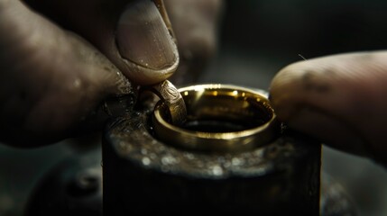 Person holding ring close-up