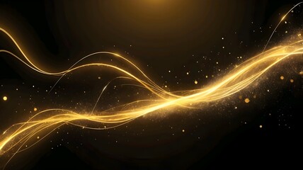 Fototapeta premium Abstract bright gold background. elegant illustration.Moving fast neon golden light particles