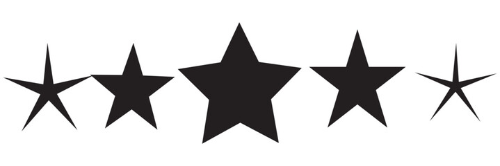 Set of five star icon collection. black star symbol. Star icon collection. five-star rating icon. Vector Illustration.