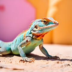 Naklejka premium iguana on a rock