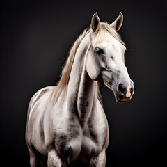 white horse portrait