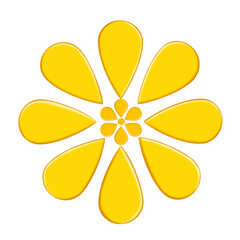 Flower icons. Symbol of floral design. daisy, rose and chamomile.  Abstract of simple graphic shape isolated on transparent background.