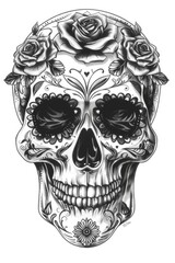 Fototapeta premium Sugar Skull with Roses
