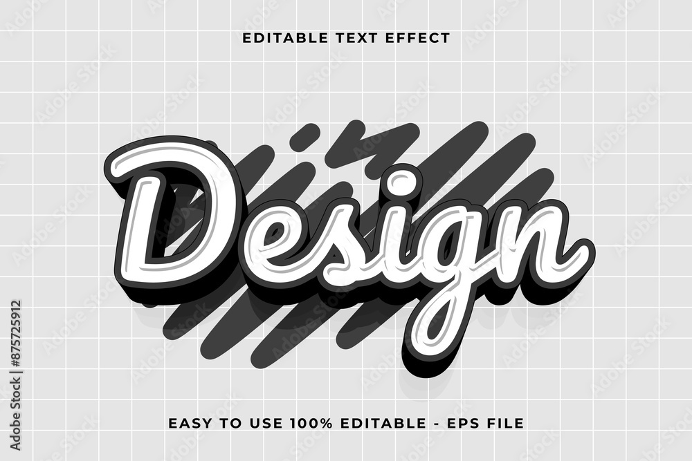 Poster design 3d editable vector text effect. trendy style text effect