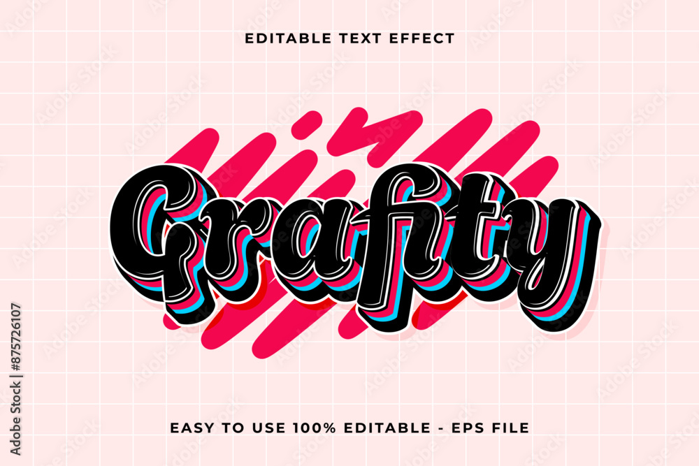 Poster grafity 3d editable vector text effect. trendy style text effect