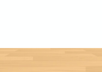 Wood table top on white background. Vector illustration