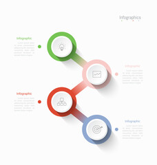 Infographic 4 options design elements for your business data. Vector Illustration.