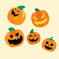 set of halloween pumpkins