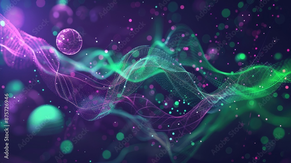 Aufkleber modern abstract depiction of data science with green and violet shapes, highlighting julia programmi