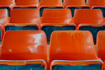 Naklejka premium Rows of seats in a stadium