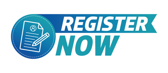 Registration now infographics. Vector illustration.