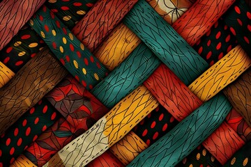 Stitched texture background illustration, sewn and threaded fabric pattern.