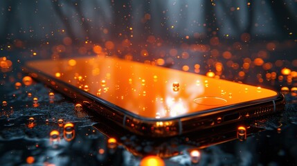 Smartphone in a Mystical Orange Glow