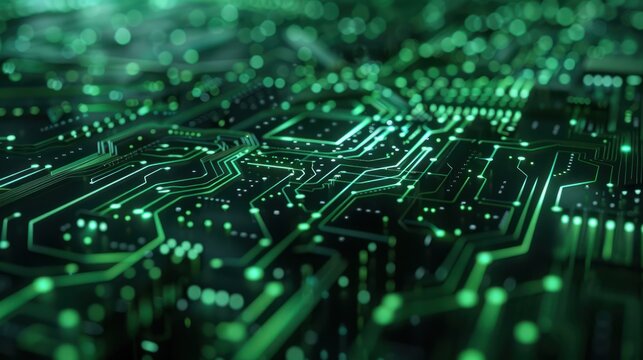 Abstract green technology background - generative ai