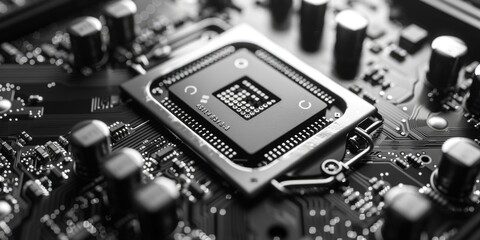 Computer Motherboard Close Up