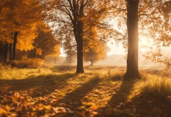 Fototapeta premium colourful countryside im landlicher rbst nature idylli idylle panorama way sonniges hike von landschaft zauberhafte sun autumn