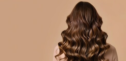 Fototapeta premium Beautiful woman with lovely hair seen from behind.