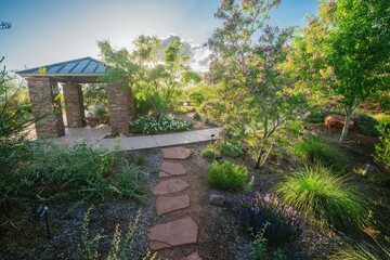 Catus plants and desert flora and fauna at the Red Hills Desert Garden, St. George, Utah, United States of America.
