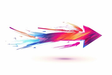 Fototapeta premium Abstract arrow symbol on white background.