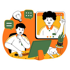 teamwork on project discussion vector illustration