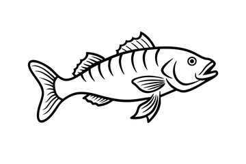 Climbing fish jumps icon vector vector art illustration