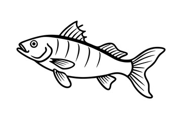 Climbing fish jumps icon vector vector art illustration