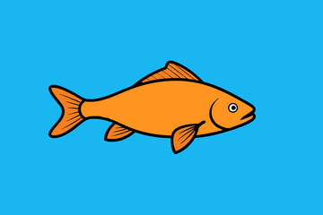 Climbing fish jumps icon vector vector art illustration