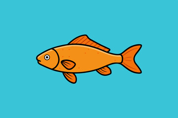 Climbing fish jumps icon vector vector art illustration