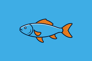 Climbing fish jumps icon vector vector art illustration