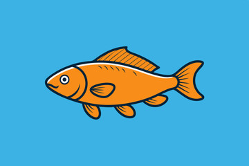 Climbing fish jumps icon vector vector art illustration