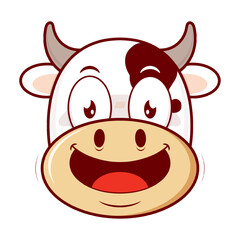 cow smile face cartoon cute