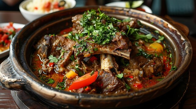 chakapuli is a georgian dish of lamb