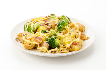 ベイクドポテトとブロッコリーのマヨネーズがけ