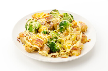 ベイクドポテトとブロッコリーのマヨネーズがけ